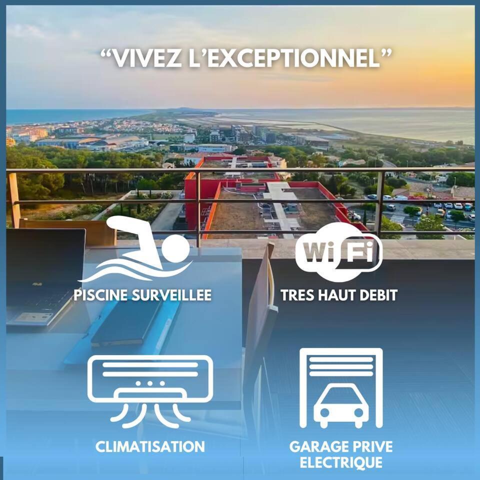 Ferienwohnung Luxueux T3 Piscine Et Vue Somptueuse Sète Exterior foto